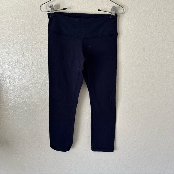 Lululemon Wunder Under Crop blue leggings size 4 - Picture 3 of 10